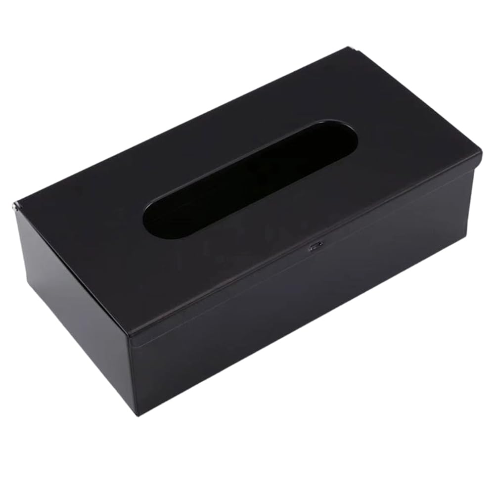 UDSKNV[KSL Luxury Stainless Steel for Desktop and Wall Mount Tissue Box for Living Room and Black
