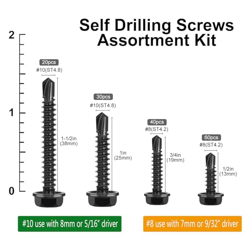 Vgbuy VG01609 150Pcs Self Drilling Screws Assortment Kit thumb #1