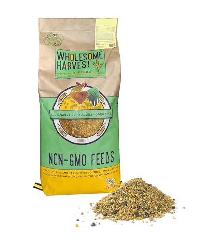 Wholesome Harvest Non-GMO 40 lb Duck Food, Goose & Waterfowl Feed – 18% High Protein, Complete Bird Feed with Cracked Corn, Soybeans, Vitamins & Probiotics Formula for Healthy Flock Growth