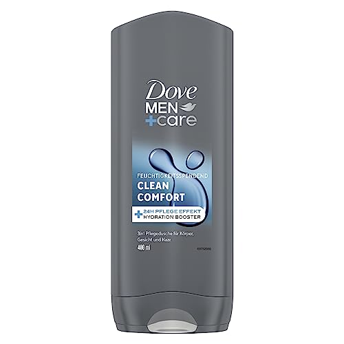 Dove Men+Care 3-in-1 Duschgel Clean Comfort Duschbad für Körper Gesicht und Haar mit 24 Stunden Pflege Effekt 6x 400 ml