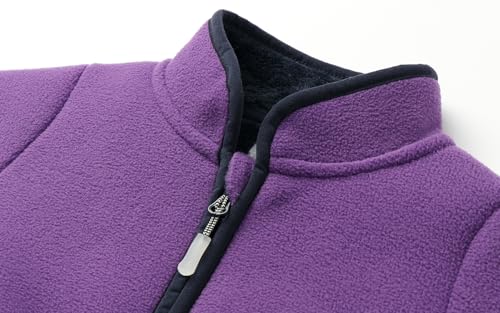 Image of LittleSpring Boys Girls Polar Fleece Jackets Fur Lined Zip Up Warm Winter Coat