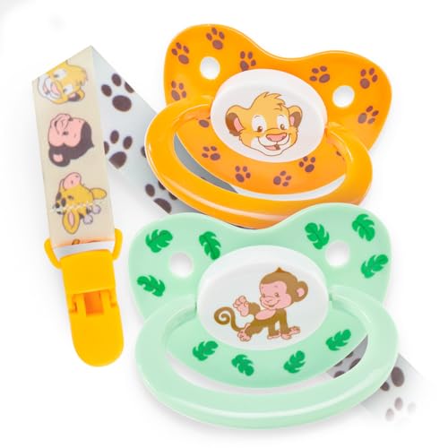 Image of Rearz - Safari V2.0 - Adult Pacifier with Lanyard and Clip (2 Pacifiers and 1 Lanyard)