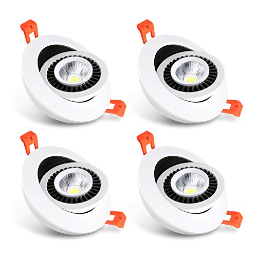 TOARLD 3 Inch LED Recessed Lighting Dimmable Downlight, 5W Taichi COB Spotlight, 40W Equivalent, 5000K Daylight White, CRI80, LED Ceiling Light with LED Driver (4 Pack) TOARLD 3 Inch LED Recessed Lighting Dimmable Downlight, 5W Taichi COB Spotlight, 40W Equivalent, 5000K Daylight White, CRI80, LED Ceiling Light with LED Driver (4 Pack)