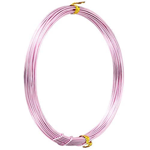 Image of TecUnite Aluminum Craft Wire for Sculpting Armature Bendable Craft Wire for DIY Jewelry Making(Light Pink, 10 M X 1 mm, 1 Roll)