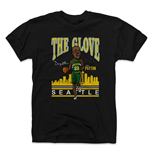 500 LEVEL Gary Payton Shirt (Cotton, Large, Black) - Gary Payton Toon G WHT