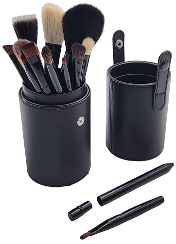 12 Piece Makeup Brush Set with Artificial Leather Cup Holder Case - Includes Powder Brush, Foundation Brush, Eyeshadow Brush, Lip Brush, Eye Liner Brush image 5