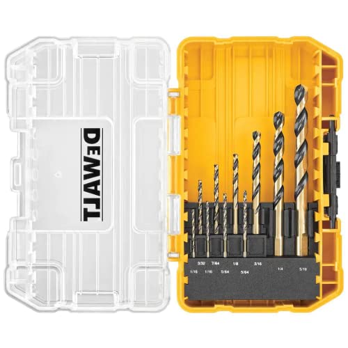 Foret noir et doré DEWALT DWA1180 pour perçage précis de métaux, lot de 10 pièces