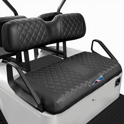 Leapgomax Ezgo Seat Covers, Golf Cart Seat Covers For Ezgo Txt 1994-2013 And Ezgo Rxv Oem Ordinary Seat Thick Marine Leather Custom Diamond Comfortable/Anti-Scratch/Anti-Fading/Easy To Install