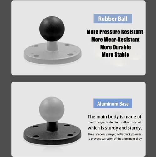 Image of Strg 1'' Ball Mount with Aluminum Alloy Round Plate, 1 Inch Ball Mount Base with AMPS Holes Compatible with RAM Mount 1 Inch /B Size / 25MM Ball Double Socket Arms