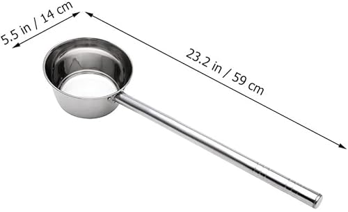 Bienka Water Water Ladle Stainless Steel Soup Ladle Long Handle Water Spoon Bathroom Bathing Ladle Garden Watering Scoop Bath Rinse Cup Kitchen Utensil 16Cm Scoop Spoon ( Color : Silver , Size : 59X14 #TOP2