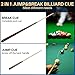 SYNCSHOT 2 in 1 Heavy Break Jump Cue: 3-Piece Break Cue Pool Stick 58 Inch 21oz 14mm Pro Tips Fas-Grade Maple Wood Jump&Break Pool Cue Sticks (Brown-Gray, 21 oz)