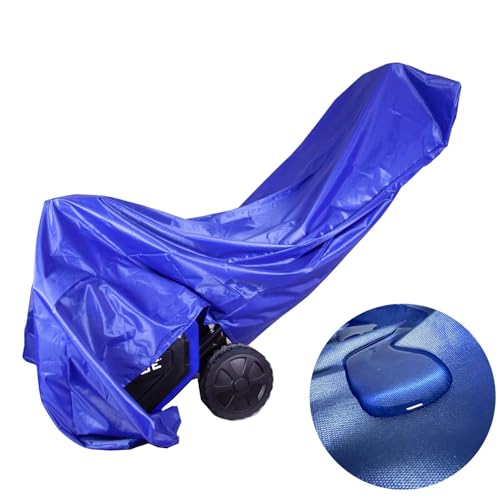 A universal fit lawn mower cover crafted from heavy-duty blue