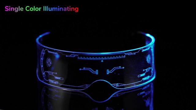 Acheter Lunettes Lumineuses Colorées, Lunettes LED, Lunettes à Visière électronique Futuriste Pour Noël, Halloween, Fêtes, Bars, Spectacles De Danse
