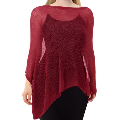 Image of Women Sheer Poncho Shrug Summer Sheer Blouse Top Lightweight Poncho Bolero for Evening Dress