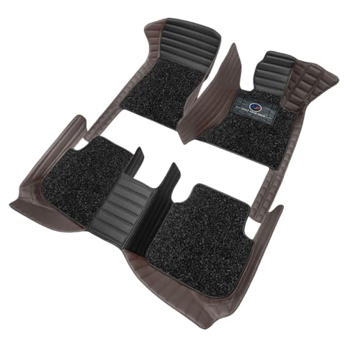 Image of Autofurnish Combination 9D Car Mat Full Set for Mahindra XUV 3XO (Manual) 2024 || Luxury Leather Dual-Stitch Full Set 9D Car Floor Mat || 100% Waterproof || Color : Black VT-Coffee