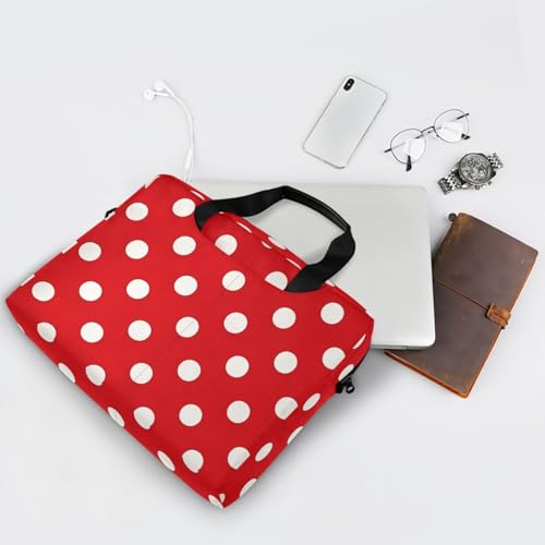 Funda para laptop 15.6 pulgadas con correa y asa rojo lunares miniatura 7