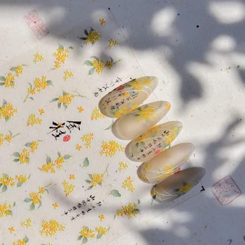 Image of 5D Embossed Yellow Nail Art Stickers Spring Flower Nail Stickers Chinese Style Design Floral Leaf Nail Decals Supplies Self Adhesive Sticker DIY Acrylic Nail Accessories
