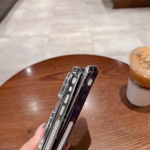 Coque transparente pour iPhone 14 15 Pro Max avec anneau noir pivotant - 4