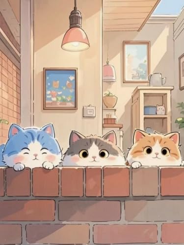 Diamond Painting Chat 40x50cm : Kit Complet Broderie Diamant 5D