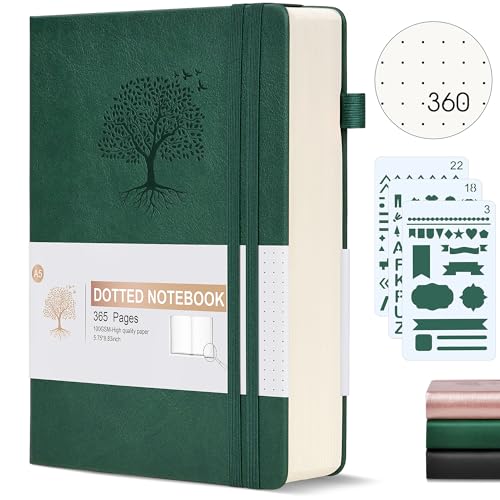 Ansopu Dotted Journal Notebook, 360 Numbered Pages Bullet Dot Grid Journal,100gsm Dot Paper Thick...