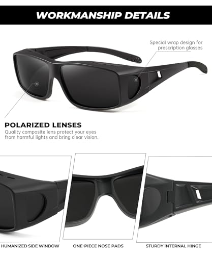 Image of Night Vision Glasses, Fit Over Glasses Mens Womens, Wrap Around Anti Glare HD Night Vision Lens for Night Driving