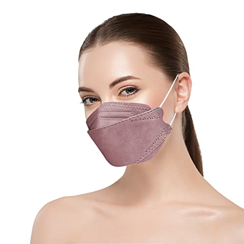 10/50/100 Pièces 3d Type De Poisson Masque_facial 4 Couches Couleur Unie Jetable_masque Couvre Pour Adultes Bouches De Mode Cover