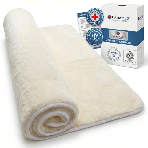 Antidekubitus Bettauflage aus Ultra-dichter Schurwolle...