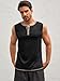 Runcati Men's Workout Tank Tops Sleeveless Gym Muscle Henley Shirt Casual Basic Summer Beach Tops Black