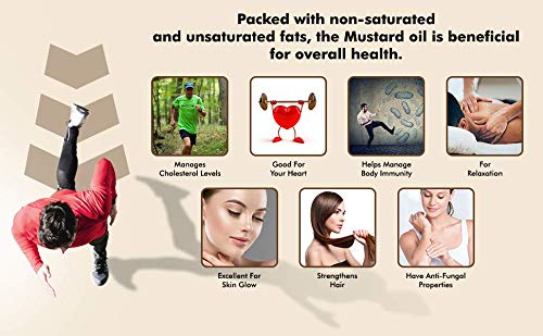 Miniatura 6 de Farm Naturelle (Botellas de vidrio) Aceite de cocina de semillas de mostaza negra orgánica prensada virgen (16.9 fl oz)