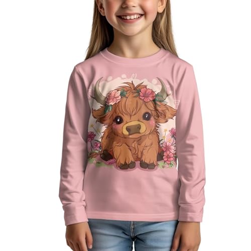 Image of Kids Long Sleeve Shirts for Girls 3-16 Year Old Cute Clothes for Teen Girls Casual Workout Tops