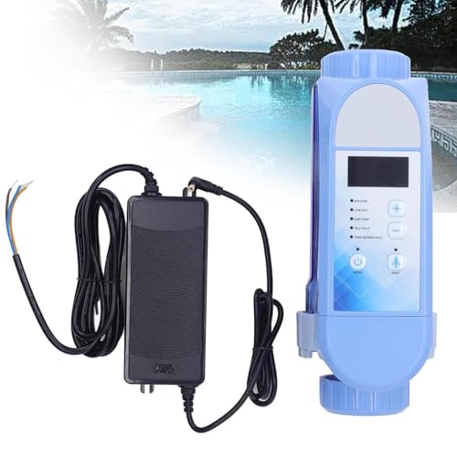 Generador De Cloro Salino para Hasta 22.000 Galones De Piscinas, Sis-tema De Agua Salada con Panel Digital Inteligente.,4g/h（≤18m³）