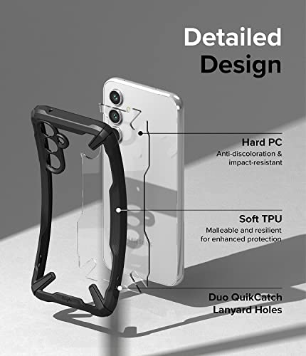 Image of Ringke Fusion-X Compatible with Samsung Galaxy A54 5G Case Cover Transparent Hard Back Soft Flexible TPU Bumper Scratch Resistant Shockproof Protection Samsung A54 Back Cover - Black