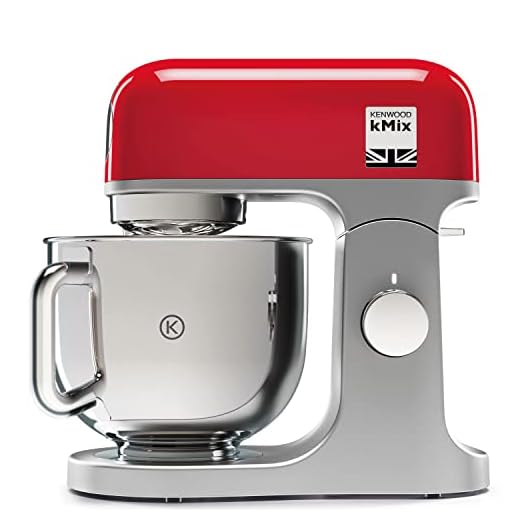 Kenwood kMix KMX750ARD - Robot de Cocina Multifunción, 1000 W, Bol Metálico de 5 L con Asa, Gancho para Amasar, Varillas, Mezclado K, Acero Inoxidable, 6 Velocidades, Color Rojo