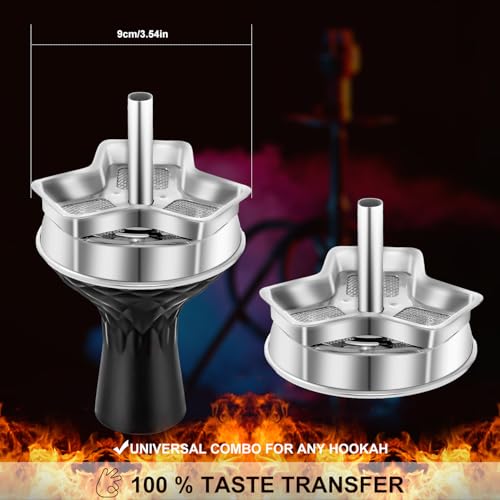Hookah Bowl Set - Silicone Hookah Tobacco Shisha Bowl with Heat Management Screen Charcoal Holder for Smoking Shisha Hookah Easy Replace Charcoal Fast Cleaning (1) - Image 4