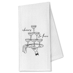 Wedding Gifts for Couples Newlyweds Kitchen Towels Wine Lover Gifts Dish Towels Tea Towels for Kitchen Just Married Gifts Wedding Shower Gifts Hand Towels Bar Towels for Kitchen 16×24 Inch
