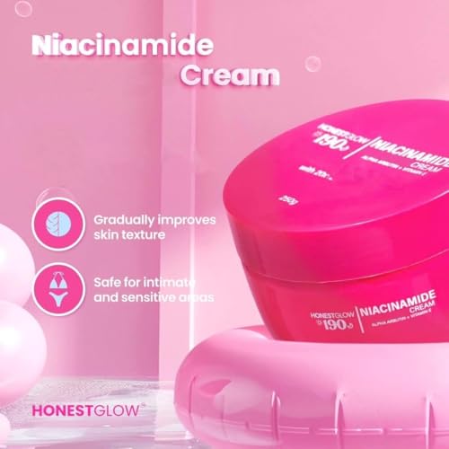 Generic HONESTGLOW 190 Niacinamide Cream with Alpha Arbutin & Vitamin E – 250g | Daily Moisturizing Cream for Smooth and Even-Looking Skin | Gentle Formula for Face and Body