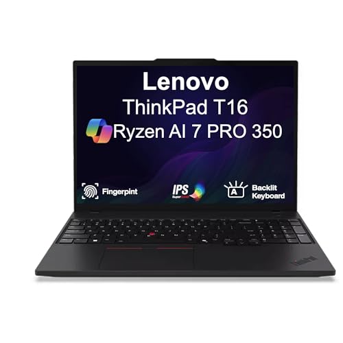 Image of ME2 Customized Lenovo ThinkPad T16 Gen 4 Copilot+ Business Laptop 16 inch FHD+ | AMD Ryzen AI 7 PRO 350, 32GB /64GB DDR5 RAM, 1TB /2TB PCIe SSD, Backlit KB, Fingerprint, 2 Thunderbolt 4, IR Webcam, Win11Pro