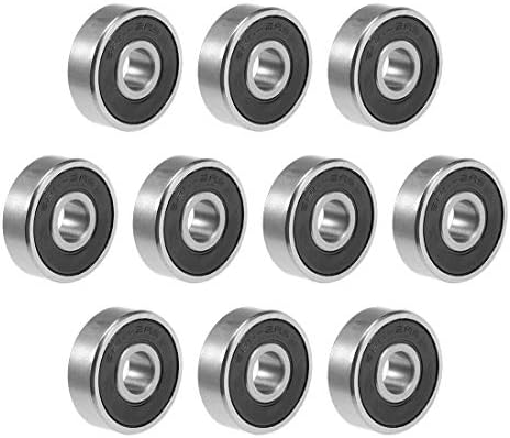 sourcing map 604-2RS Deep Groove Ball Bearing 4x12x4mm Double Sealed Chrome Steel Bearings 10-Pack