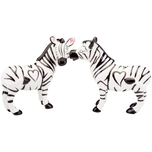 Westland Giftware Mwah Magnetic Zebras Salt and Pepper Shaker Set, 3-1/2-Inch