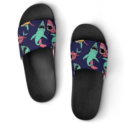 Claquettes requin pour femme : pantoufles de bain antidérapantes et confortables