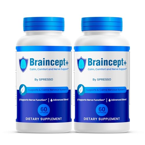Image of (2 Pack) Braincept Capsules, Official Braincept Plus Nerve Support Supplement, Advanced Brain & Memory Health Formula with Natural Ingredients for Focus & Wellness (120 Capsules)