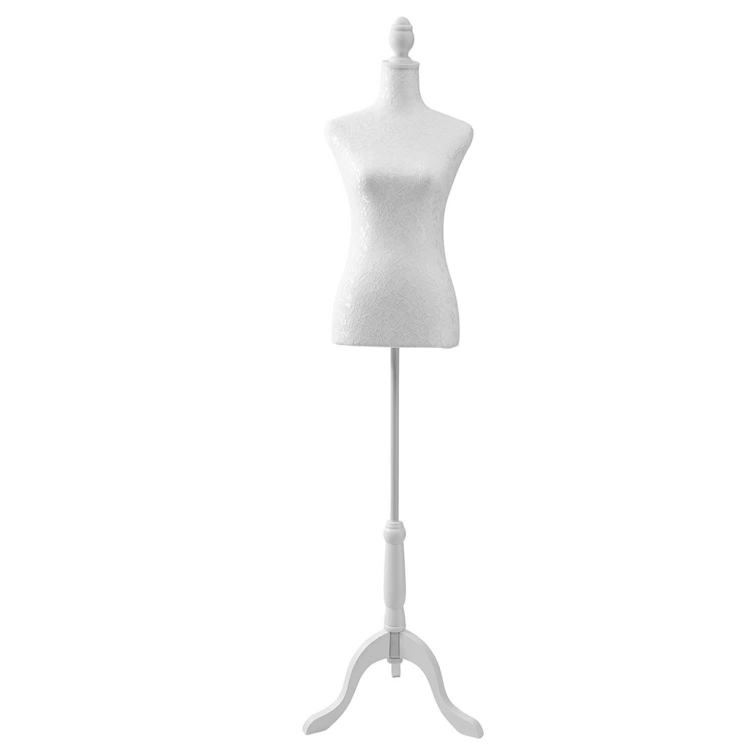 adjustable female pinnable mannequin torso with tripod base for display (white)
