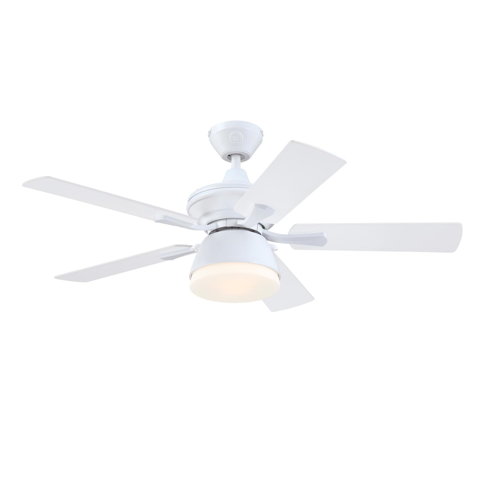Westinghouse Lighting 7316340 105 cm Nevada Traditional Matte White Indoor/Outdoor Ceiling Fan, Light Fixture with Opal Frosted Glass