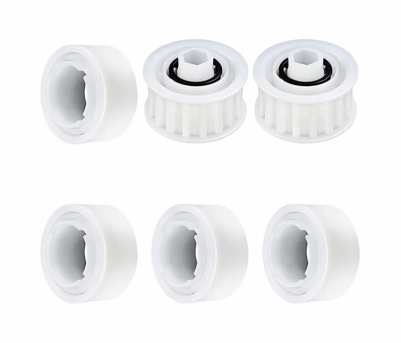 CHACCI3884997-R6 Pool Cleaner-Guide Wheels 4 Pack with 2 Pack Pully Gears for Maytronics Dolphin Nautilus, Nautilus CC Plus Premier Pool Cleaner Accessories