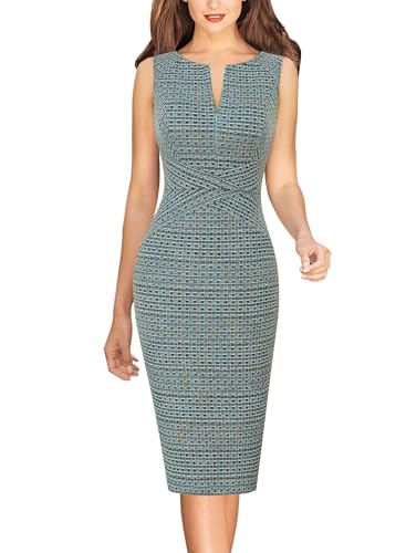 Image of VFSHOW Womens Front Zipper Work Business Office Bodycon Dress Elegant Professional Career Church Party Pencil Sheath Dress