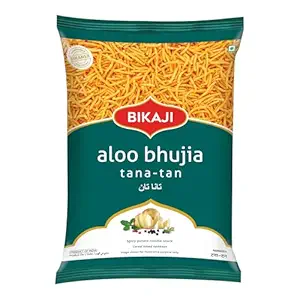 Bikaji Tana-Tan Aloo Bhujia Sev 7.05 oz (200g) | Indian Namkeen Fried Potato Noodles for Bar Snack| Spicy & Crunchy Indian Namkeen Bhujia Sev for Party Mix | Authentic aaloo Bhujia Sev for Tea-Time