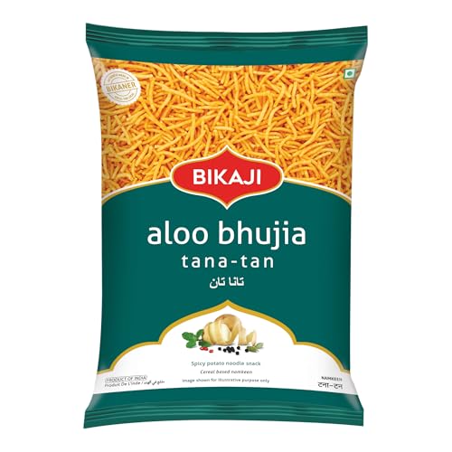 Bikaji Snacks Combo – SOYA STICKS & TANA-TAN (Aloo Bhujia) & FALHARI MIX & Moong Dal & ROASTED CHANA CRACKER | 5 Pack Variety | Bar Snacks, Party Mix & Tea-Time Treats – 1 Kg