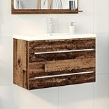 Couleur: Bois ancien INLIFE Meuble de Lavabo de Salle de Bain avec tiroir 2 pcs Bois Ancien-3333135