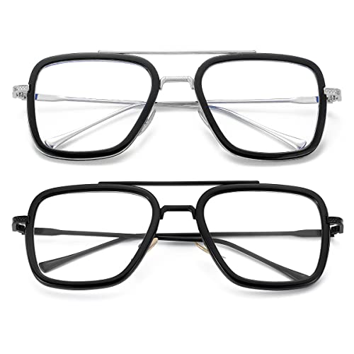Image of Tony Stark Style Blue Light Blocking Glasses for Men Women, Iron Man and Spider-Man Computer Gaming Glasses