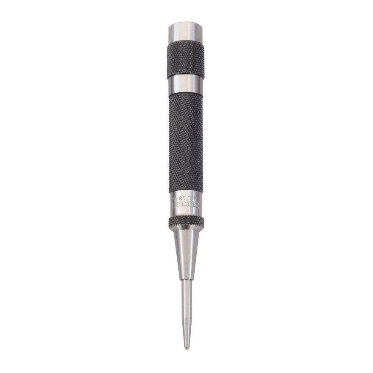 Starrett Automatikkörner mit justierbarer Schlagkraft, Länge 125 mm, Durchmesser 14 mm 18A & Wolfcraft Vorbohrer mit Senker und Tiefenstopp 2544000 I Ø 3,2 – 12 mm I Winkel 45 °